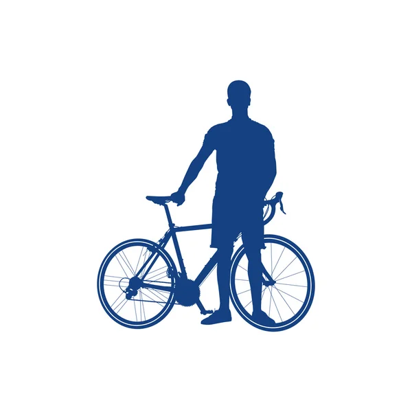 Silueta de un ciclista — Vector de stock