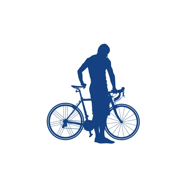 Silhouette de cycliste — Image vectorielle