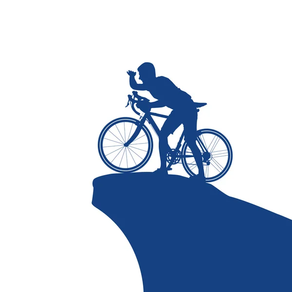 Silhouette de cycliste — Image vectorielle