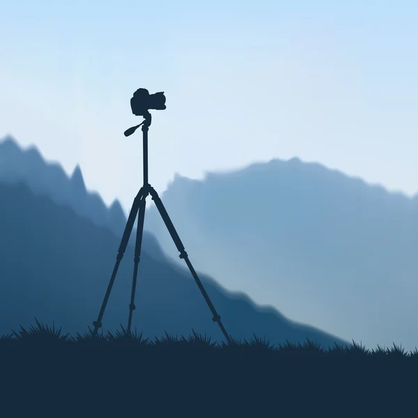 Kamera på ett stativ — Stock vektor