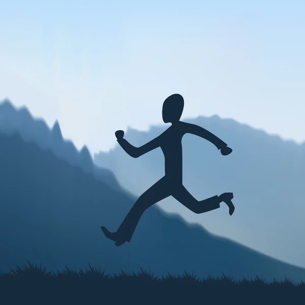 Hombre de dibujos animados corriendo — Vector de stock