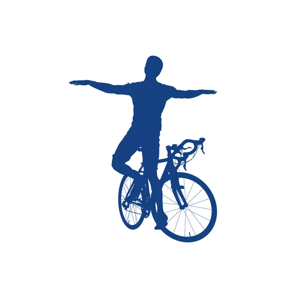 Silhouette de cycliste — Image vectorielle