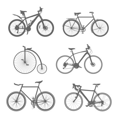 siluetleri Bisiklet kümesi