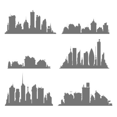 Şehir silhouettes