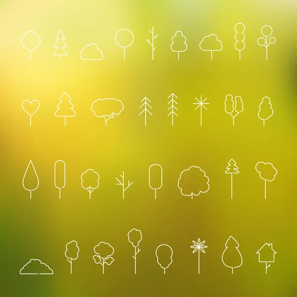 Bomen pictogram ingesteld — Stockvector