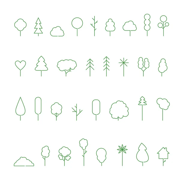 Bomen pictogram ingesteld — Stockvector