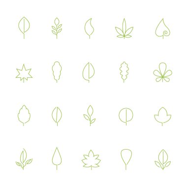İnce kontur simgeler yaprakları