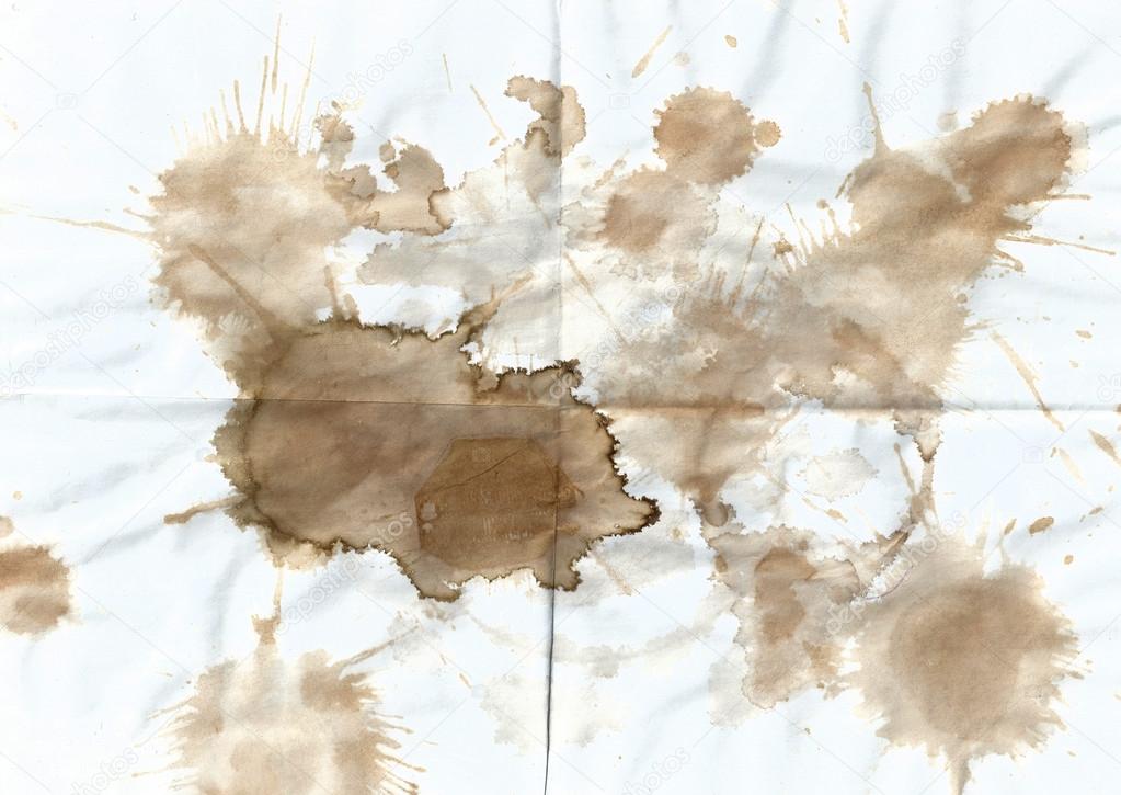 Tea stains on a white sheet