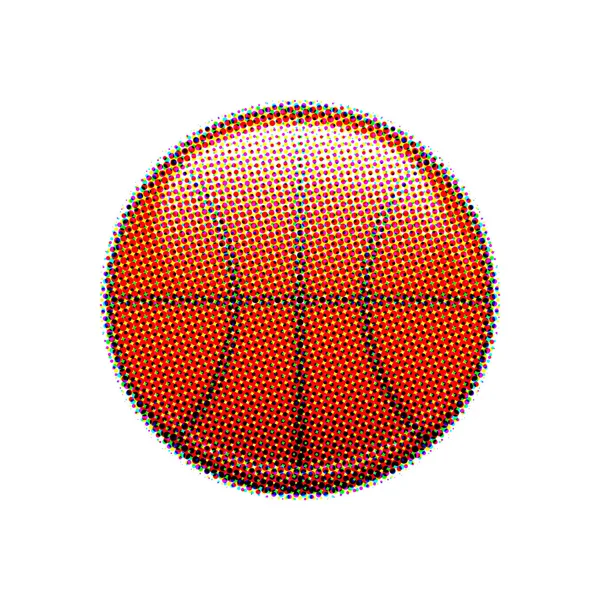 Баскетбол наполовину изолирован на белом фоне . — стоковое фото