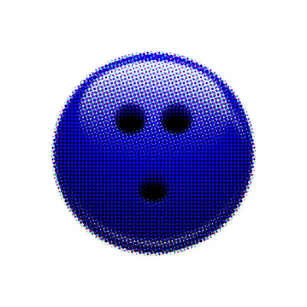 Halftone blue bowling ball — Stock Photo, Image