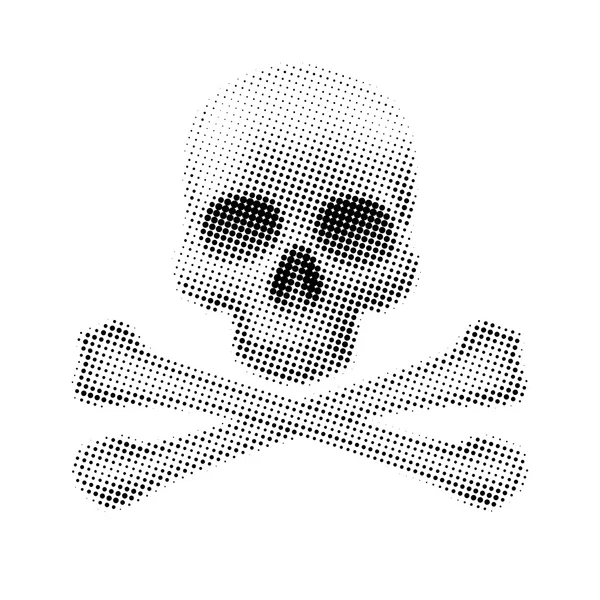 Halftone skull and crossbones — Stockfoto