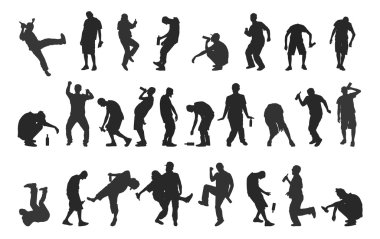 drunk people set clipart