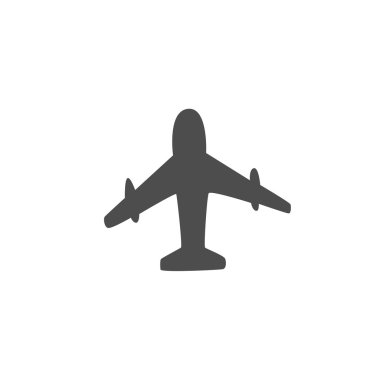 Uçak veya uçak simge vektör siluet.