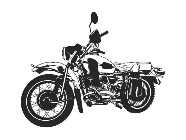 Motocicleta pintada en blanco y negro . — Vector de stock