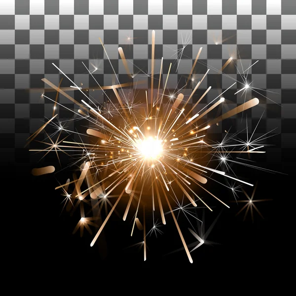 Fuegos artificiales sobre un fondo transparente — Vector de stock