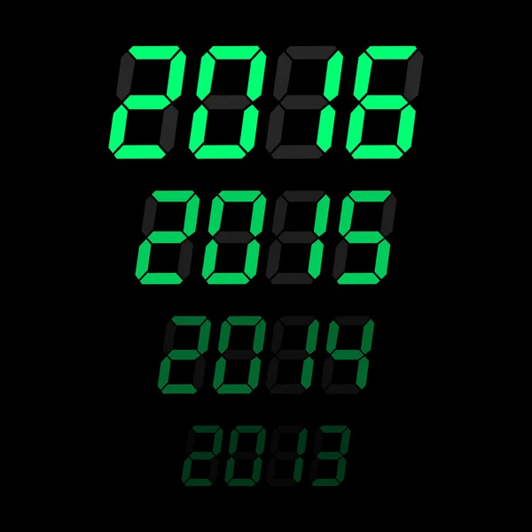 Icône de temps vert années numériques . — Image vectorielle