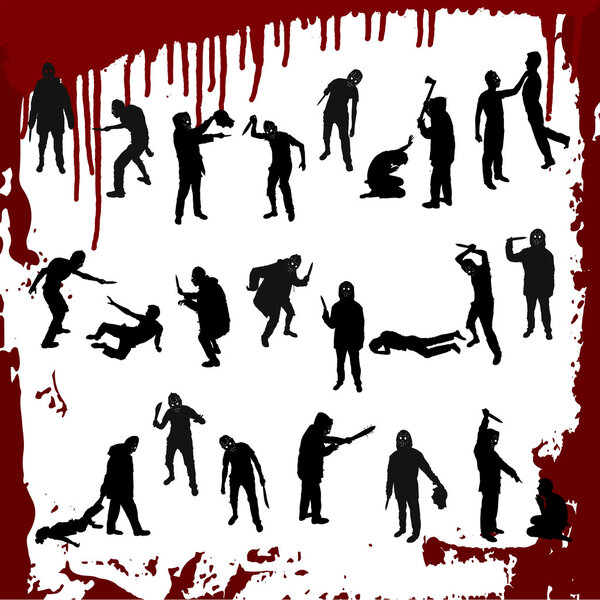 Векторные силуэты маньяка
.