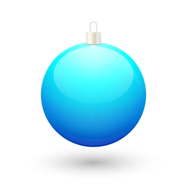 Gradient christmas blue ball vector. — Stock Vector