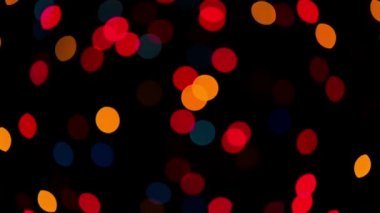 Hareketli Noel renkli bokeh ışıkları.