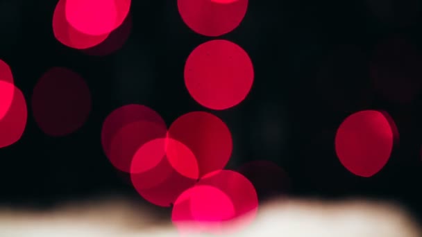 Utánzata eső hó a bokeh háttér. — Stock videók