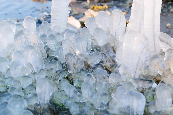 Hielo sobre hierba en una forma hermosa abstracta . —  Fotos de Stock