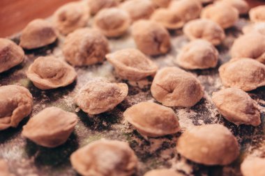 El tarafından yapılan Rus köfte yemek için hazırlanıyorlar.