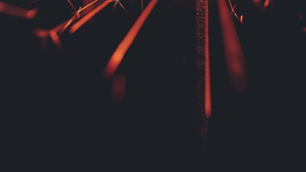 Brûlure de lumière du Bengale avec des étincelles brillantes sur fond noir .