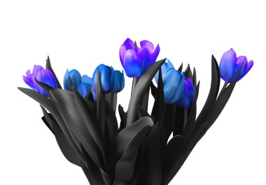 Boyalı buket renk güzel lale.