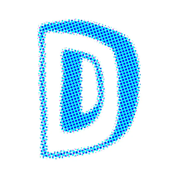 Letter D from points with shadows. — Stock Photo, Image