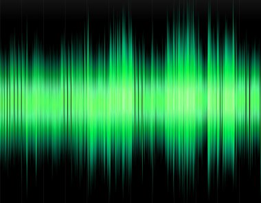 Yeşil soyut dijital ses dalgası.