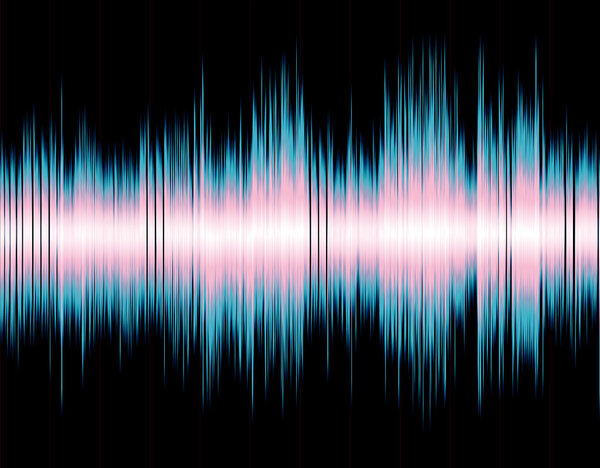 Colorful abstract digital sound wave background.