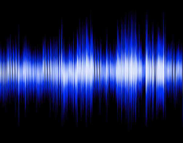 Blue abstract digital sound wave.