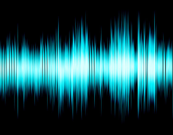 Blue abstract digital sound wave.