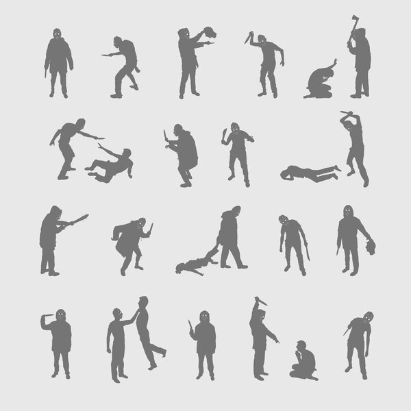 Векторные силуэты маньяка
.