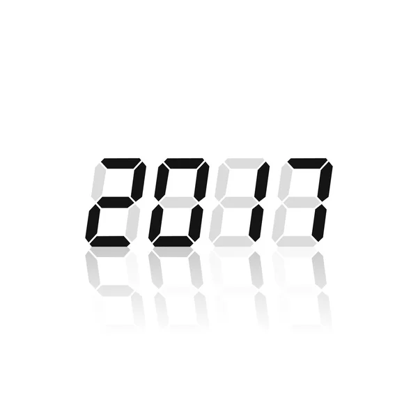 Numéros numériques noirs 2017 année temps . — Image vectorielle