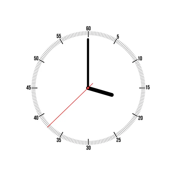 Illustration d'horloge vectorielle sur fond blanc . — Image vectorielle