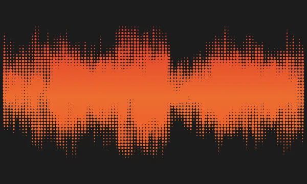 Fondo de diseño abstracto de medio tono naranja en forma de onda . — Vector de stock