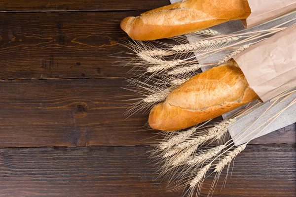 Dried wheat stalks in between french bread