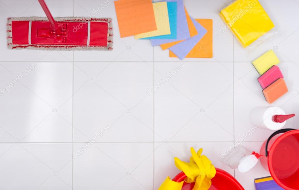 Frame Or Border Of Colorful Cleaning Products Stock Photo Frame Or Border Of Colorful Cleaning Products Stock Photo