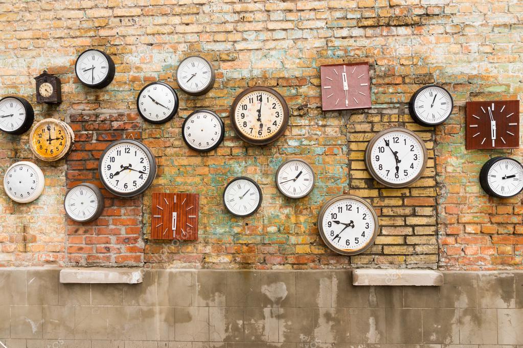 Abstract background composed of clocks on wall Stock Photo by ©Vaicheslav  108238102