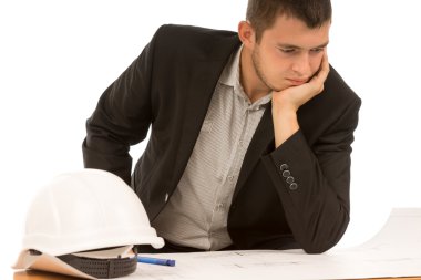 genç bir mühendis, oluşturucuyu veya mimar