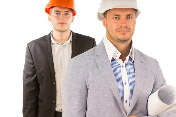 Serious Good Looking Male Engineers Looking at Cam — Stock Photo, Image