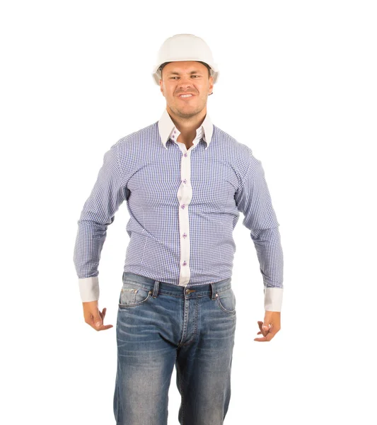 Middle Age Hunk Engineer in Wacky Face — Stock Photo, Image