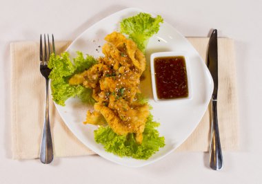 sıcak daldırma soslu lezzetli kızarmış tavuk eti tarifi