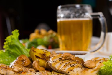 Makro iştah açıcı sulu etli ana entrée