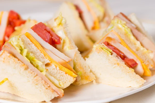 Close Up of Triple Decker Sandwich — Stock Photo, Image