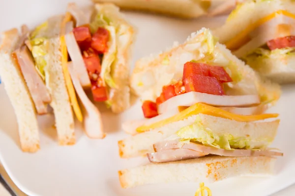 Detail of Triple Decker Sandwich — Stock Photo, Image