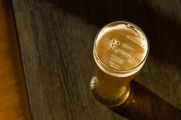 Overhead of Glass of Beer — Stock Photo, Image