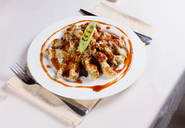 Overhead of Tempura Dish at Place Setting — Stock Photo, Image