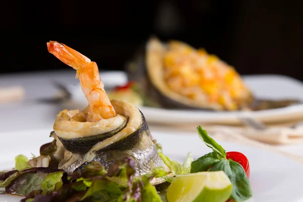 Close up Tasty Protein Rich Sea Food Dish — Stock Photo, Image